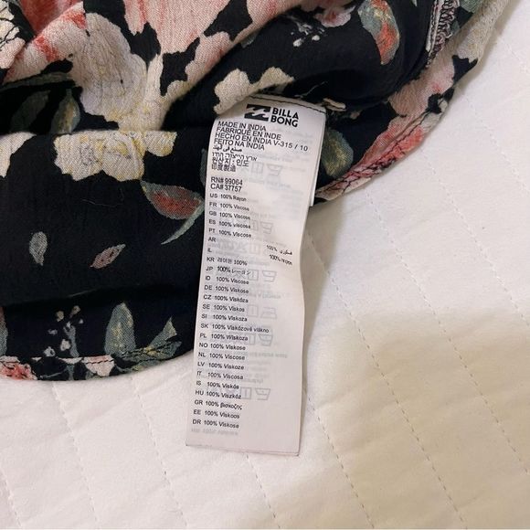 🌸 Billabong Off the Shoulder Long Sleeve Floral Print Blouse - Medium - Picture 6 of 11